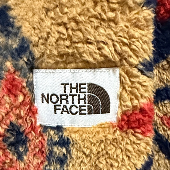 The North Face Hooded Sherpa Pullover - Mustard with Navy & Red Accents - Picture 3 of 7
